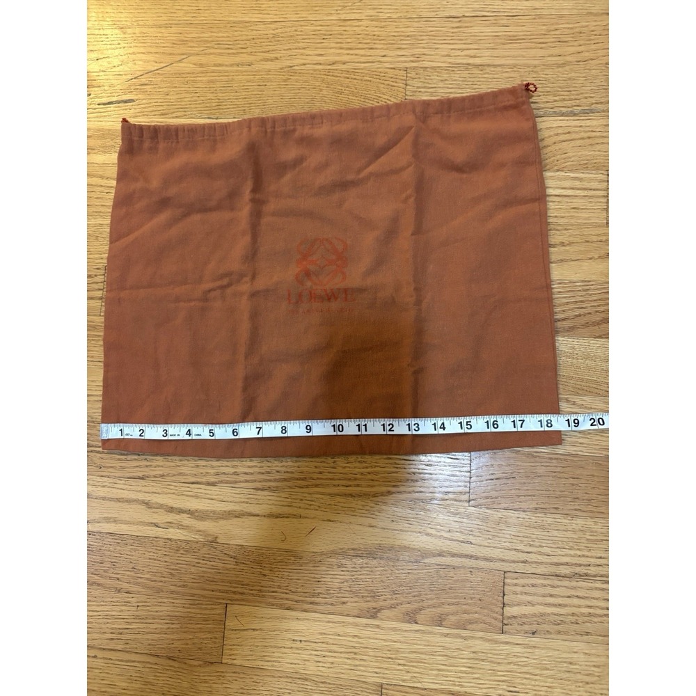 Loewe Rustic Orange Brown Dust Bag With Drawstring Purse Shoes 18.75 X 14.5 - Picture 2 of 4